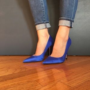 ZARA / Blue Satin Pump, size US 9 - never worn